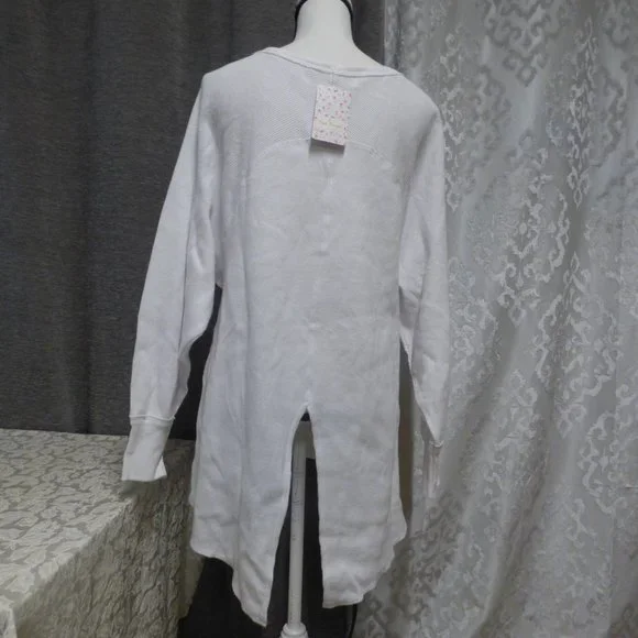 $78.00 Free People Amelia Thermal Top, White - Picture 11 of 11